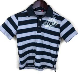 QuikSilver Boys Polo, Blue Stripe Medium 5/6